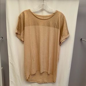 Loft peach short sleeve high low top size small